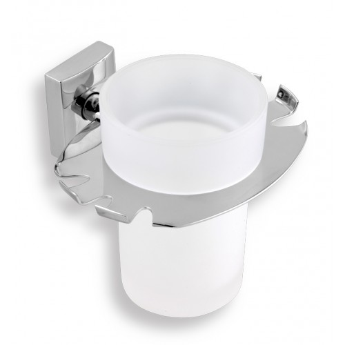 NOVASERVIS METALIA 12 držiak pohára a kefiek chróm / sklo 0249,0