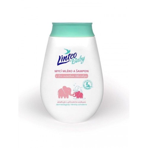 LINTEO BABY Detské umývacie mlieko a šampón s nechtíkom lekárskym 250 ml PO EXPIRÁCII