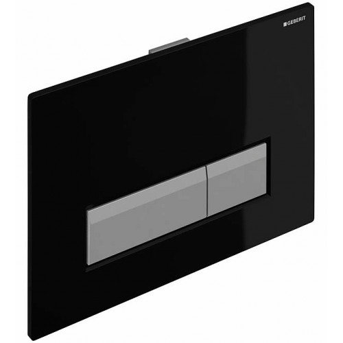 GEBERIT SIGMA 40 ovládacie tlačidlo s odsávaním, Čierna / kartáčovaný hliník 115.600.KR.1