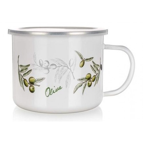 BANQUET Hrnček smaltovaný Olives, 0,9l, 13RMVEG18