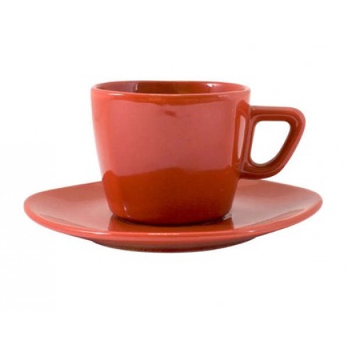 BANQUET Šálka s tanierikom káva červený square 70ml 203113872