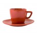 BANQUET Šálka s tanierikom káva červený square 70ml 203113872
