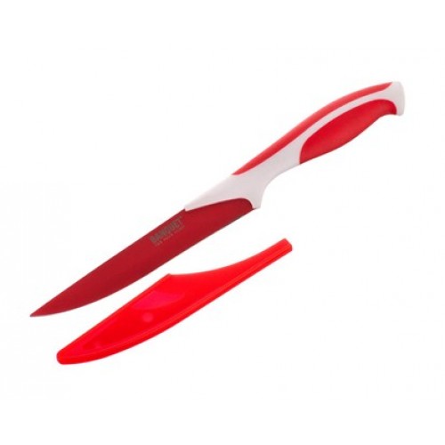 BANQUET Praktický nôž 5 '' + puzdro na čepeľ Symbio New, červená 25LI0081129R-A