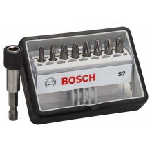 BOSCH 8+1-dielna sada skrutkovacích bitov S PZ Robust Line, verzia Extra Hard 2607002561
