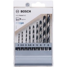 BOSCH 9-dielna sada vrtákov HSS PointTeQ so šesťhrannou stopkou, 2 – 8 mm 2607002826