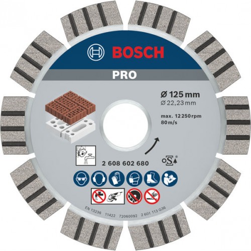 BOSCH Best for Abrasive Diamantový deliaci kotúč, 125 mm 2608602680