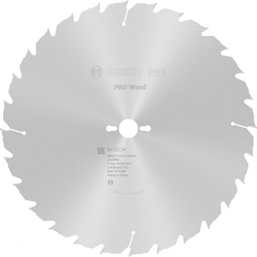 BOSCH Kotúč PRO Wood na drevo pre okružné píly, 400 × 3,2 × 30 mm, T28 2608640703