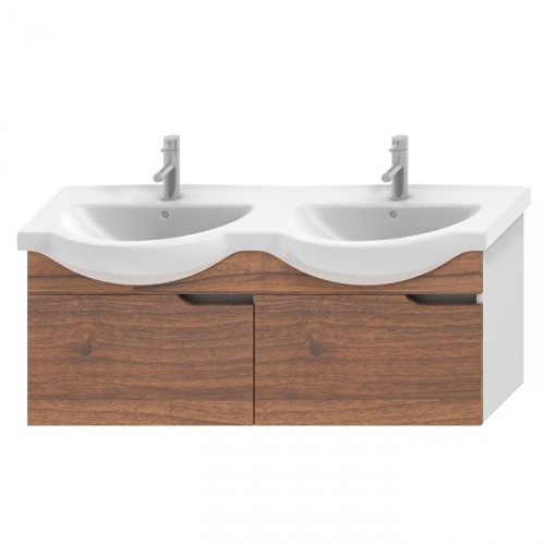 Jika MIO NEW skrinka pre nábytkové umýv. 130cm, 2zásuvky biela / orech H4341611715061