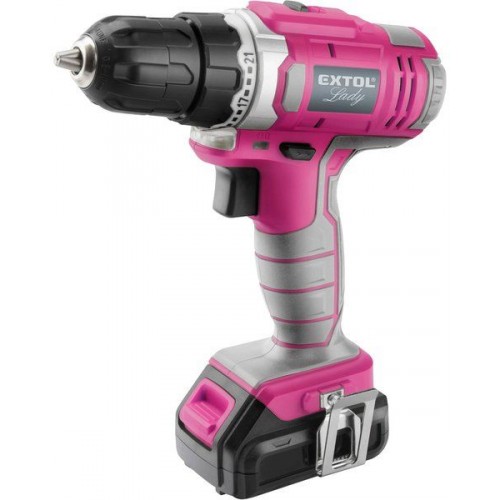 EXTOL LADY vŕtací skrutkovač aku, ružový, 12V Li-ion, 1300mAh, sada v taške 402401 EXTOL LADY vŕtací skrutkovač aku, ružový, 12V Li-ion, 1300mAh, sada v taške 402401