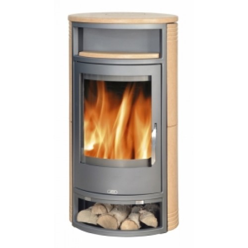 ABX Polar 4654-8-III, krbové kachle na drevo, šedý plech+kachle california gold, vr. h. d.