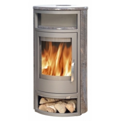 ABX Polar 4654-4-II krbové kachle na drevo, šedý plech + žula paradiso, vr. hornej dosky