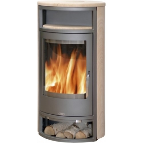 ABX Polar 4654-8-III, krbové kachle na drevo, šedý plech + pieskovec, vr. hornej dosky