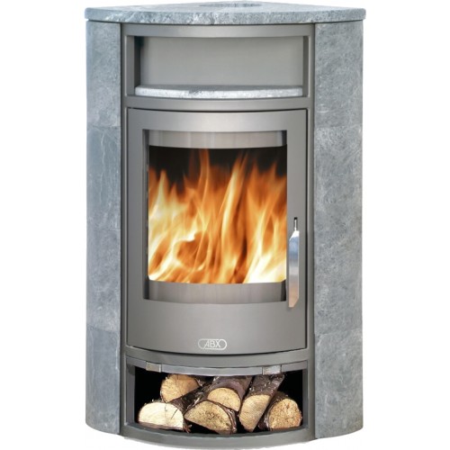 ABX Polar 4656-6-IV rohový, krbové kachle na drevo, šedý plech + mastenec,vr. hornej dosky ABX Polar 4656-6-IV rohový, krbové kachle na drevo, šedý plech + mastenec,vr. hornej dosky