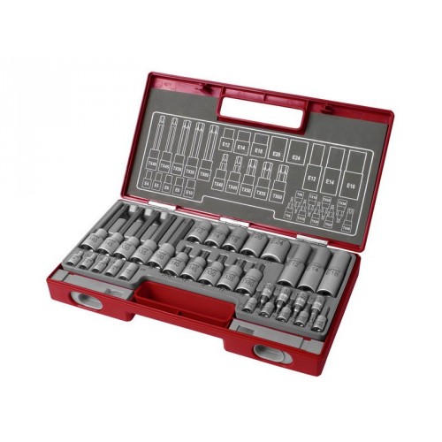 FORTUM kľúče nástrčné a zástrčné TORX, sada 32ks 1/4", 1/2" 4700020 FORTUM kľúče nástrčné a zástrčné TORX, sada 32ks 1/4", 1/2" 4700020