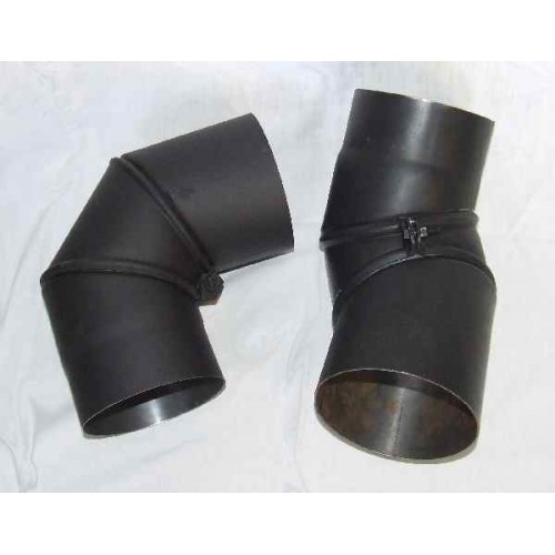Dopredaj - Koleno dymovodu s čistiacim otvorom, prestaviteľné 120mm 0-90 ° (2) čierna Dopredaj - Koleno dymovodu s čistiacim otvorom, prestaviteľné 120mm 0-90 ° (2) čierna