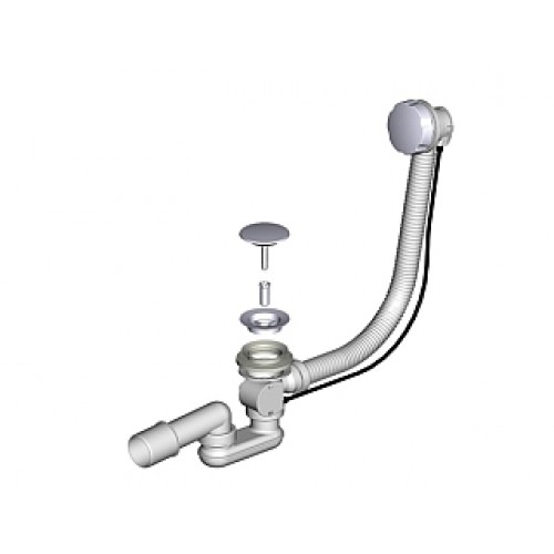 ALCAPLAST Sifón vaňový automat komplet kov (dĺžka 100 cm) A55KM100