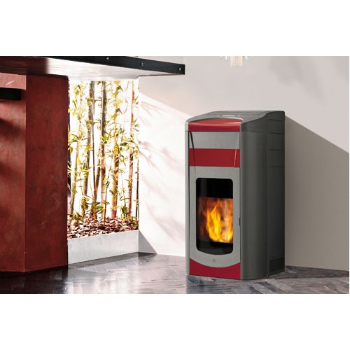 EDILKAMIN BOSTON krbové kachle na pelety červené 652500 EDILKAMIN BOSTON krbové kachle na pelety červené 652500