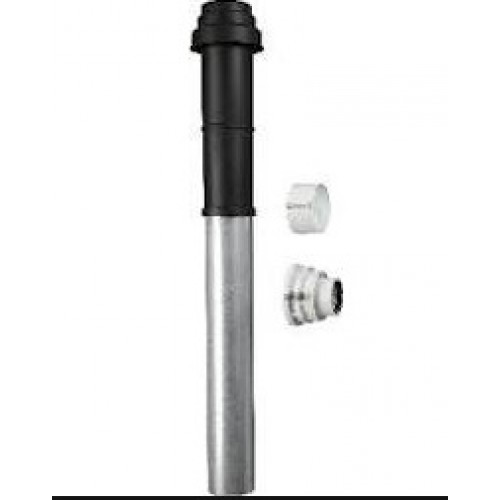 AZB 601 / 2 Odkouřenní zvislé, dĺžka 1277 mm, čierne, priemer 80/125 mm