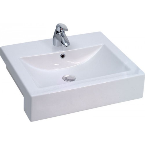 SAPHO UMÝVADLÁ NA DOSKU 7734 SEKURA keramické umývadlo 60x50cm, s previsnutú rovno hranou