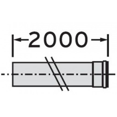 VAILLANT oddymenia kondenzačné predlžovací kus oddymenia 2 m, priemer. 80 mm 303255