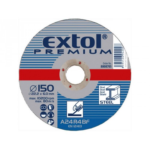 EXTOL PREMIUM kotúč rezný a brúsny, brúsny na oceľ 150x6,0x22,2mm 8808705 EXTOL PREMIUM kotúč rezný a brúsny, brúsny na oceľ 150x6,0x22,2mm 8808705