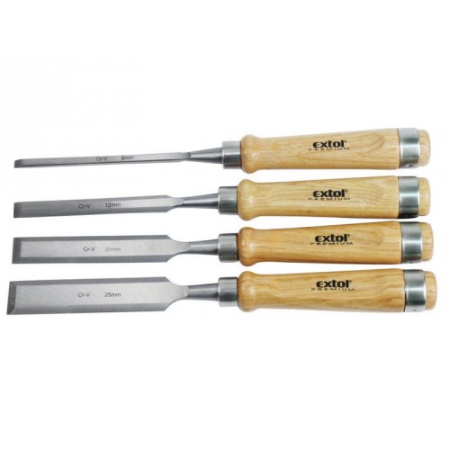 EXTOL PREMIUM dláta s kvalitnou bukovou rukoväťou, sada 4ks 8812420 EXTOL PREMIUM dláta s kvalitnou bukovou rukoväťou, sada 4ks 8812420