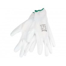 EXTOL PREMIUM rukavice z polyesteru polomáčané, veľkosť 9 ", biele 8856631