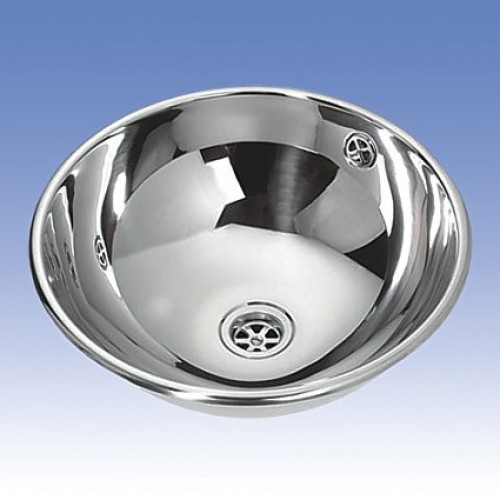 SANELA Nerezové zápustné umývadlo SLUN 45x s prepadom, pr. 360 mm 93458