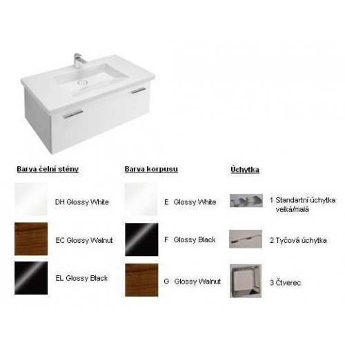 Central Line Fashion Spodná skrinka 950x381x525mm White, úchytka tyčová, čel.stěna White Central Line Fashion Spodná skrinka 950x381x525mm White, úchytka tyčová, čel.stěna White