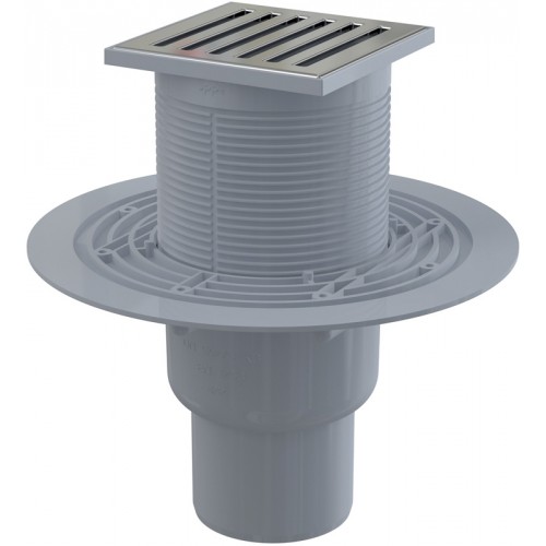 ALCAPLAST Podlahová vpust 105 × 105/50/75 priama, mriežka mosadz-chróm APV203 ALCAPLAST Podlahová vpust 105 × 105/50/75 priama, mriežka mosadz-chróm APV203