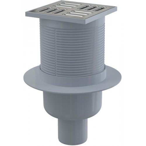 ALCAPLAST Podlahová vpust 105 × 105/50 priama, mriežka nerez APV32 ALCAPLAST Podlahová vpust 105 × 105/50 priama, mriežka nerez APV32