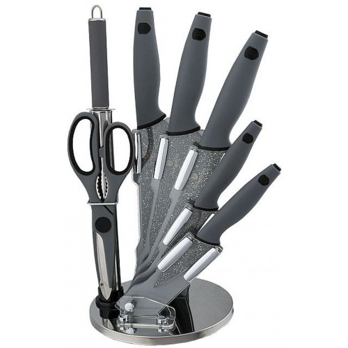 BERLINGERHAUS Sada nožov v stojane 8 ks Granit Diamond Line BH-2116
