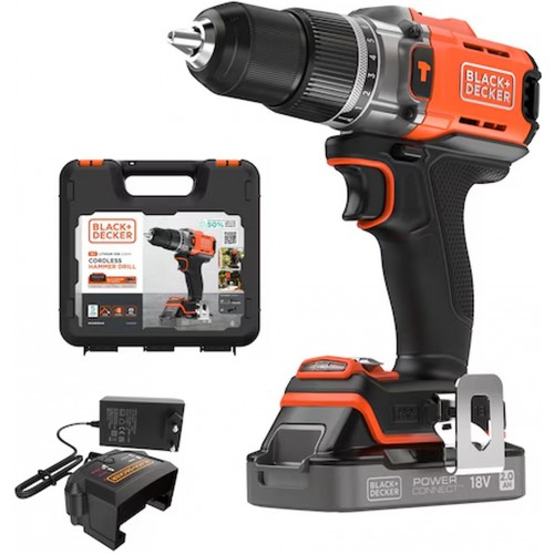 Black & Decker BCD383D1XK Vŕtací skrutkovač s príklepom (45Nm/18V/1x2,0Ah), kufor Black & Decker BCD383D1XK Vŕtací skrutkovač s príklepom (45Nm/18V/1x2,0Ah), kufor