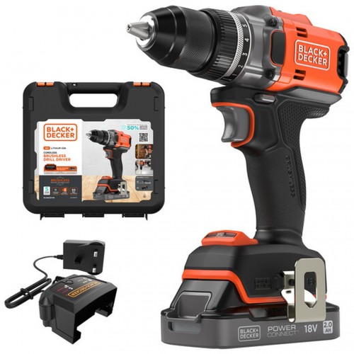Black & Decker BLD682D1XK Aku bezuhlíkový šroubovák (50Nm/18V/1x2,0Ah), kufr