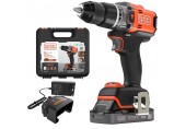 Black & Decker BLD683D1XK Aku bezuhlíková príklepová vŕtačka (50Nm/18V/1x2,0Ah), kufor
