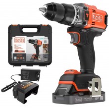 Black & Decker BLD683D1XK Aku bezuhlíková príklepová vŕtačka (50Nm/18V/1x2,0Ah), kufor