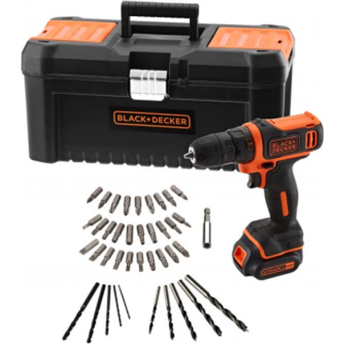 BLACK & DECKER BDCDD121KA Aku vŕtačka 10,8 V, 1x aku 1,5 Ah, kufor + sada príslušenstva BLACK & DECKER BDCDD121KA Aku vŕtačka 10,8 V, 1x aku 1,5 Ah, kufor + sada príslušenstva