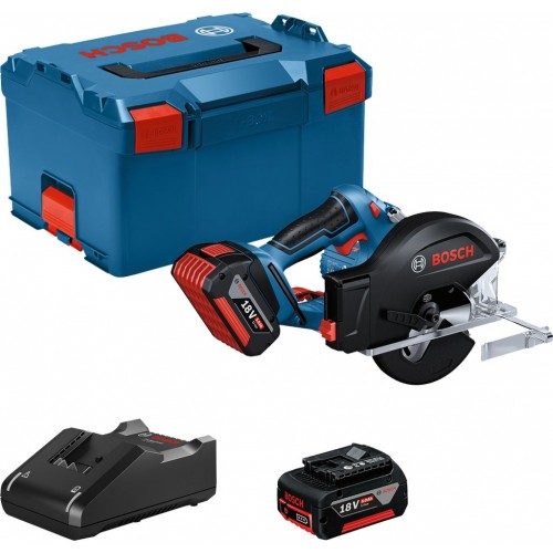 BOSCH GKM 18V-50 PROFESSIONAL Okružná píla 2x 5,0 Ah, GAL18V-40 L-BOXX 06016B8002