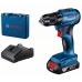 BOSCH GSR 185-LI Akumulátorový vŕtací skrutkovač, 1x 2 Ah, GAL 18V-20, kufr 06019K3001