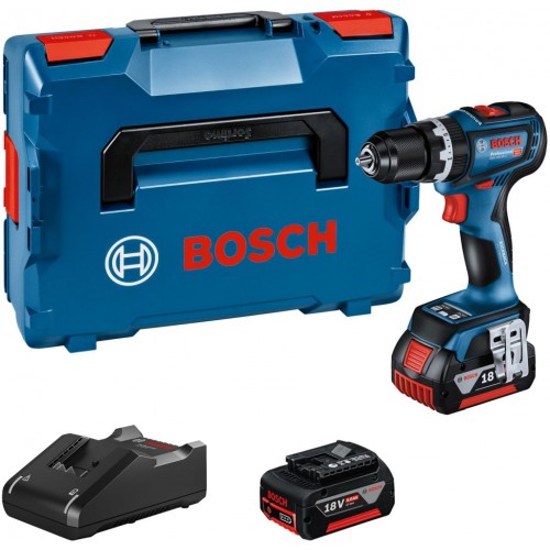 BOSCH GSB 18V-90 C Aku príklepový vŕtací skrutkovač, 2x 4.0Ah, L-BOXX 06019K6104