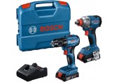 BOSCH GDX 18V-285 + GSR 185-LI + 2× 2,0 Ah + GAL 18V-20 +kufor PROFESSIONAL 06019N2123