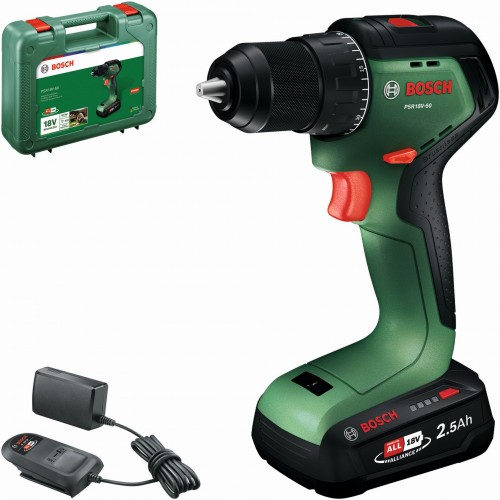 BOSCH PSR18V-60 Akumulátorový vŕtací skrutkovač, 1x2,5Ah,Kufor 06039D7201 BOSCH PSR18V-60 Akumulátorový vŕtací skrutkovač, 1x2,5Ah,Kufor 06039D7201