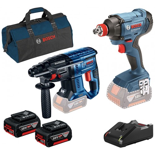 BOSCH Profesionálna sada GBH 180+GDX 180+2x GBA 18V+GAL+taška 0615990M30