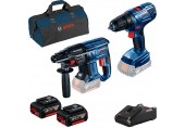 BOSCH GBH 180-LI + GSR 180-LI + 2x akumulátory GBA 18V 4.0Ah + taška na náradie 0615990M31
