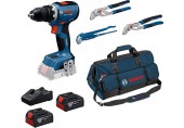 BOSCH GSR 18V-65 PROFESSIONAL Aku vŕtací skrutkovač, 3 inštalatérske kliešte 0615A5007J
