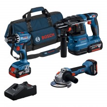 BOSCH GSR+GWS+GBH+3× 4,0Ah+GAL 18V-40 PROFESSIONAL náradia 18V súprava 3 ks 0615A5007L