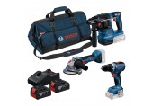 BOSCH GSR+GWS+GBH+2×GBA18V 4.0 Ah+GAL 18V-40 18V Sada 3 ks 18V náradia 0615A50094