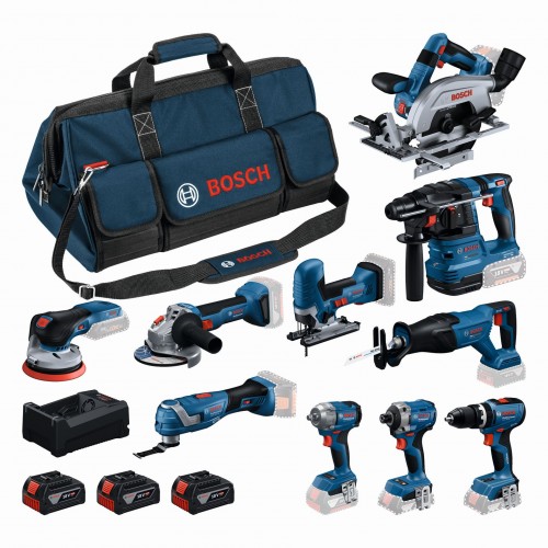 BOSCH 10dielna sada 18V náradia GSB+GBH+GWS+GDR+GKS+GSA+GOP+GST+GDS+GEX+3x5,0Ah 0615A500EH BOSCH 10dielna sada 18V náradia GSB+GBH+GWS+GDR+GKS+GSA+GOP+GST+GDS+GEX+3x5,0Ah 0615A500EH