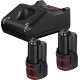 BOSCH Akumulátor 2 × GBA 12V 2.0Ah + nabíjačka GAL 12V-40 1600A019R8