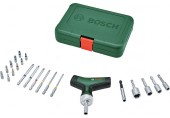 BOSCH Súprava skrutkovača s račňou na skrutkovacie hroty a rukoväťou tvaru T 1600A02Z9T